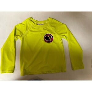 Ocean Pacific Op Rash Guard Long sleeved Swim Shirt Neon Yellow Boys 4 Surf